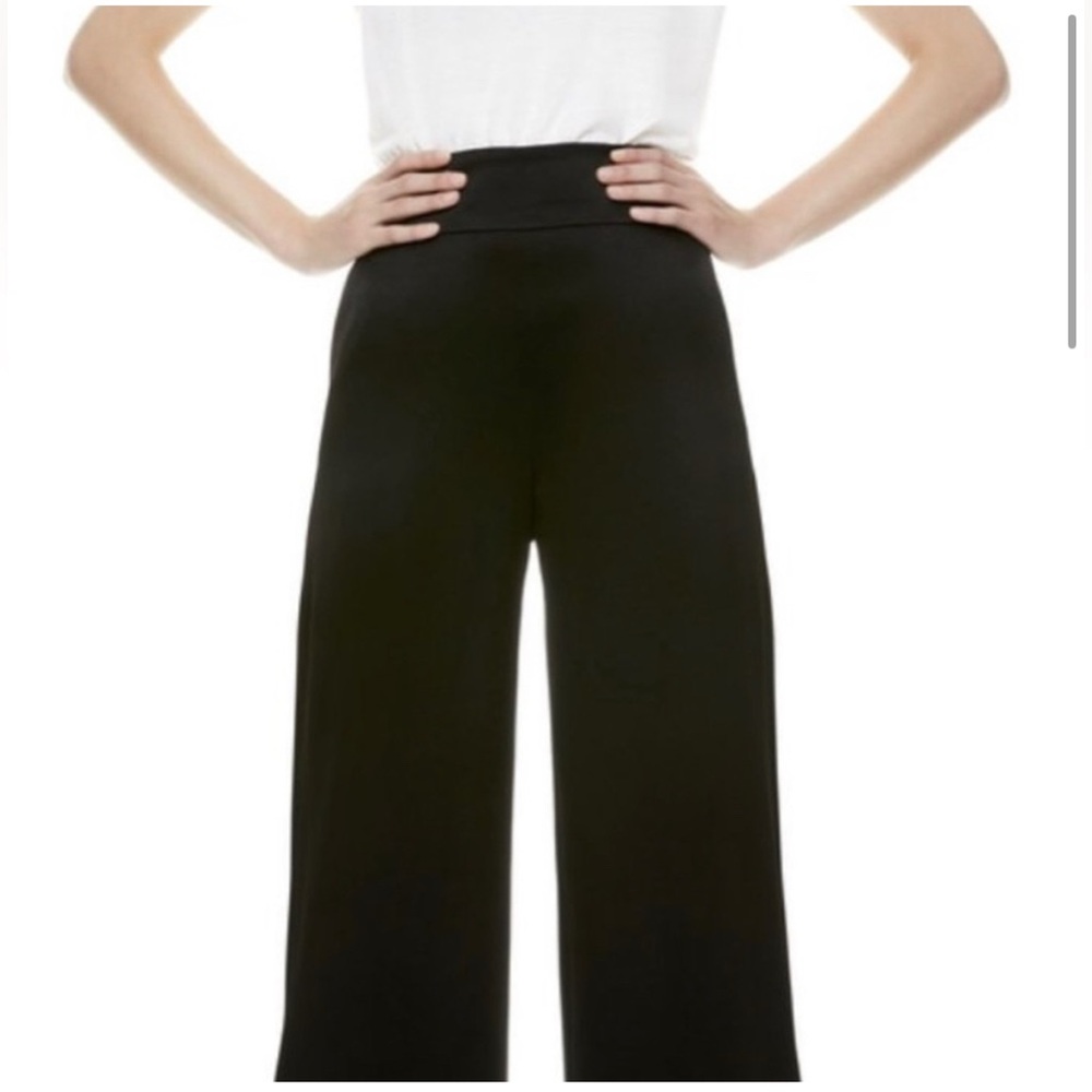 Alice + Olivia Wide Leg Cropped Pants Black Size 0